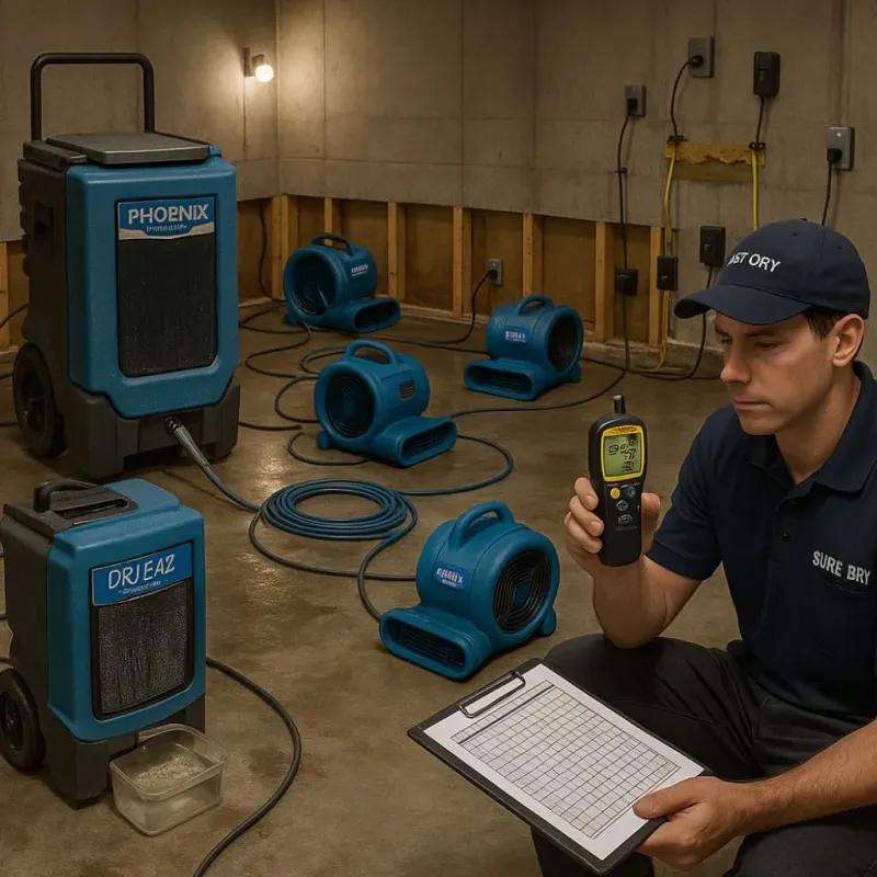 Structural Drying and Dehumidification process in Brickerville, PA